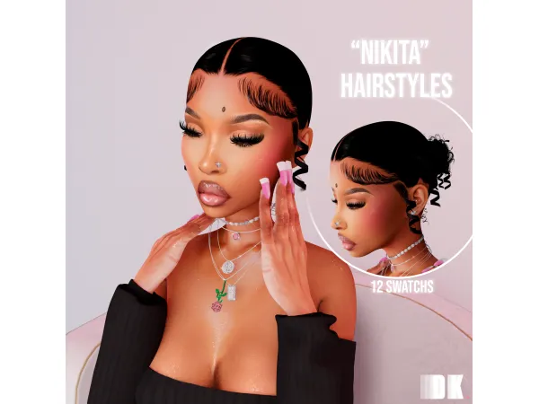 Alpha Nikita Hairstyles by darkpink - The Sims 4 Custom Content
