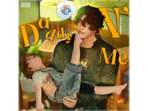 Mix Daddy N' Me posepack by bluefeelingblue - The Sims 4 Custom Content