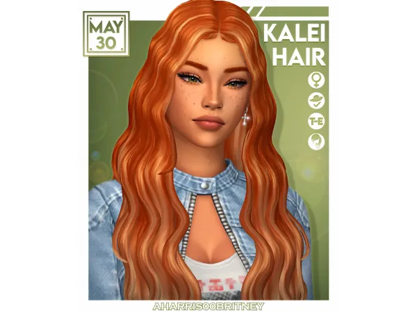 Maxis Match Kalei Hair by aharris00britney - The Sims 4 Custom Content