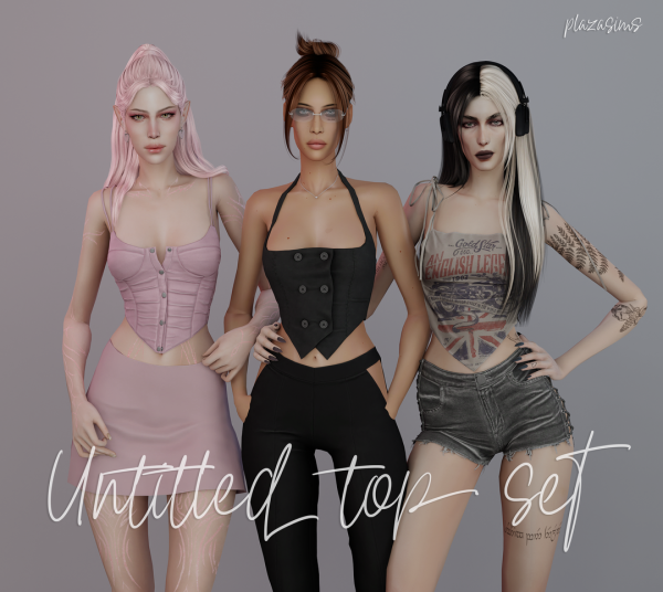 Alpha Untitled top set by simsfinds - The Sims 4 custom content