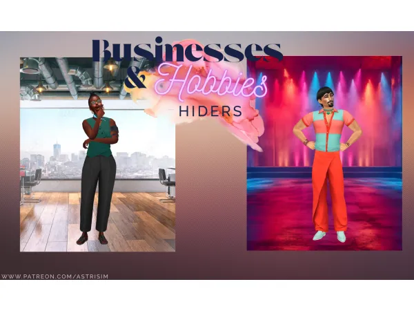 Mix Businesses Hobbies CAS Hiders by astrisim - The Sims 4 Custom Content
