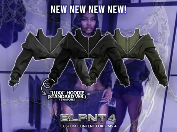 Alpha BLUPRNT LUXX Hoodie (Standard Version) - The Sims 4 Custom Content