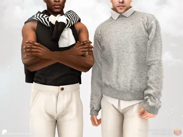 Alpha Men Timeless Contrast Collection by busratr - The Sims 4 Custom Content