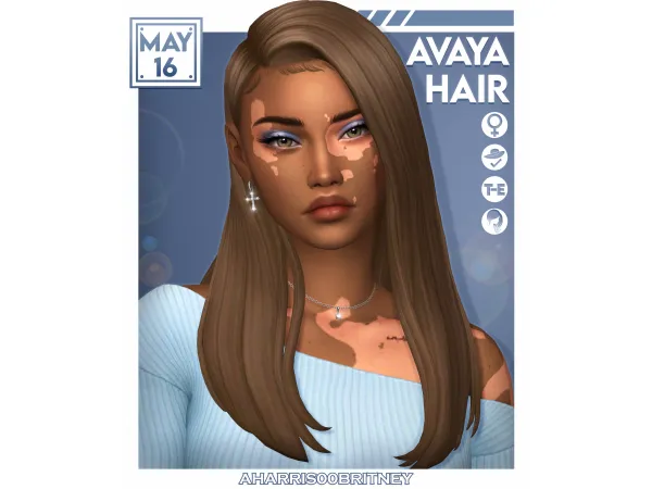 Maxis Match Avaya Hair by aharris00britney - The Sims 4 Custom Content
