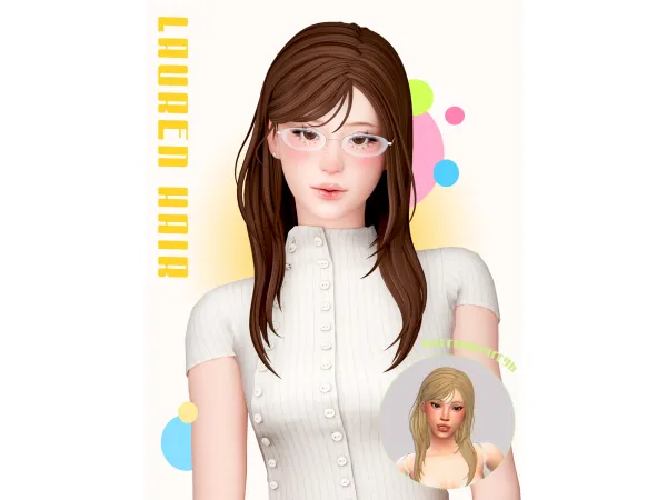 Maxis Match Lauren Hair by millennial - The Sims 4 Custom Content