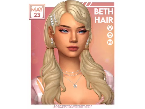 Maxis Match Beth Hair by aharris00britney - The Sims 4 Custom Content
