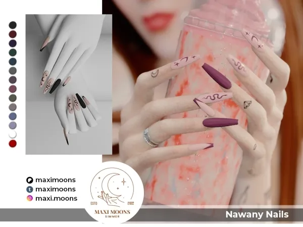 Alpha Nawany Nails - The Sims 4 Custom Content
