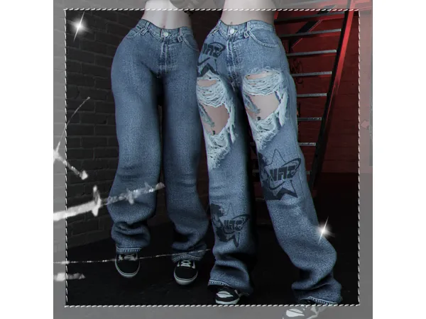 Alpha mom jeans babyetears - The Sims 4 Custom Content