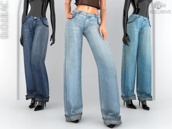 Alpha DOLilac Low Waist Relaxed Fit Jean DO0810 - The Sims 4 Custom Content