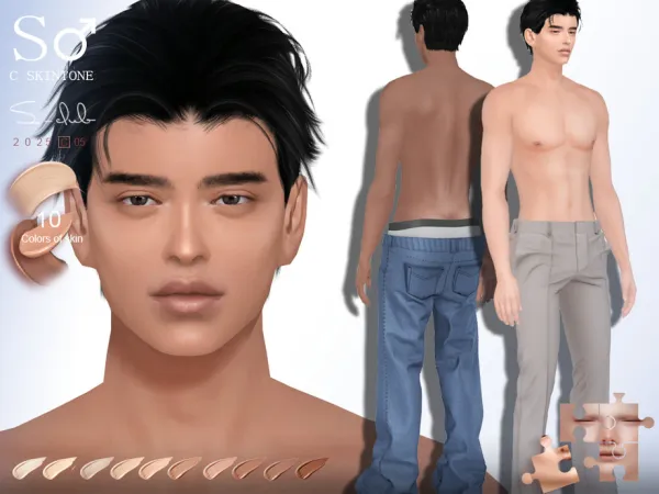 Alpha Male skintone 0525 CLUB by S - The Sims 4 Custom Content