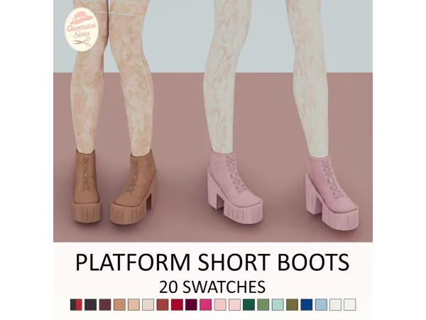 Maxis Match Platform Short Boots by Guemarasims - The Sims 4 Custom Content
