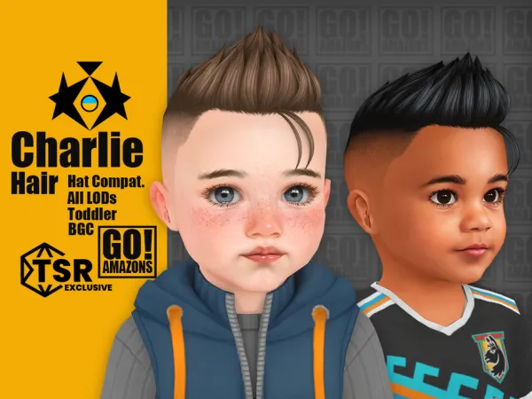 Maxis Match Charlie Hair by GoAmazons - The Sims 4 Custom Content