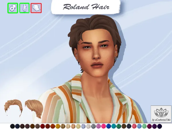 Maxis Match Roland Hair by LewbertSn00tles - The Sims 4 Custom Content