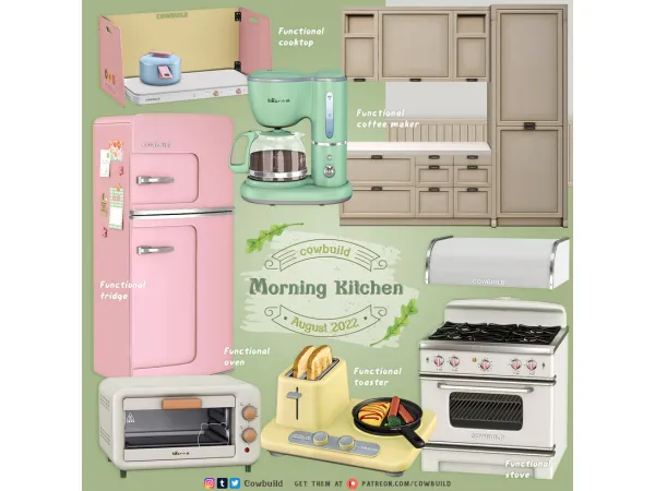 Alpha August 2022 Set Morning Kitchen - The Sims 4 Custom Content