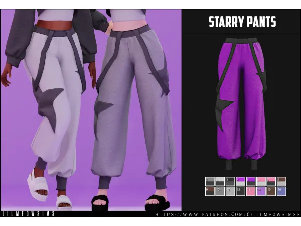 Alpha Starry Pants - The Sims 4 Custom Content
