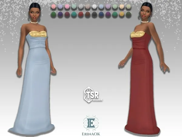 Mix erinaok womens gown 050325 - The Sims 4 Custom Content