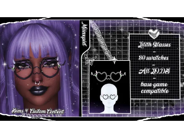 Maxis Match [MIINXPID] LILITH GLASSES - The Sims 4 Custom Content