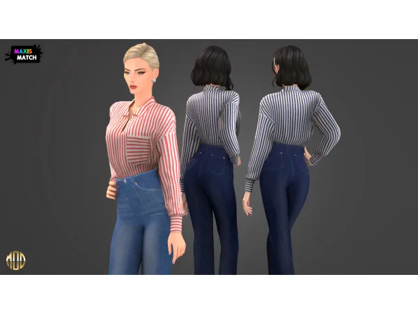 Maxis Match MEGAN SET SHIRT - The Sims 4 Custom Content