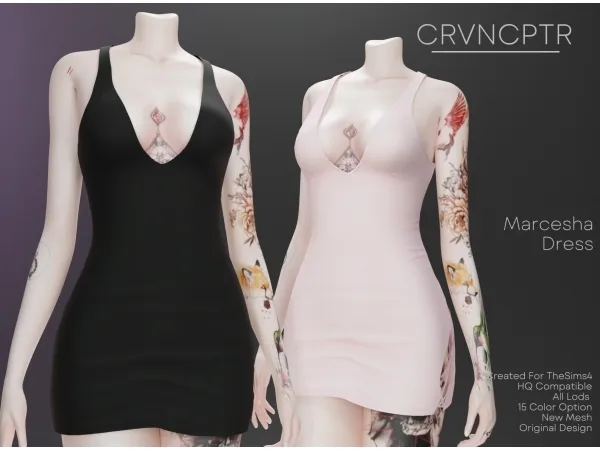 Maxis Match Marcesha Dress - The Sims 4 Custom Content