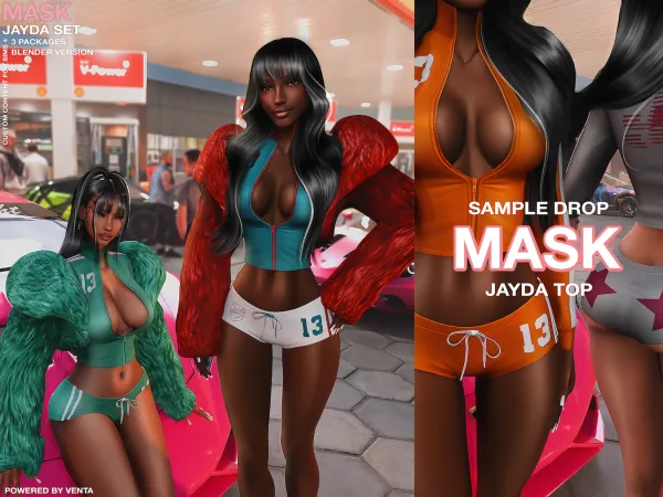 Alpha mask jayda top sample - The Sims 4 Custom Content