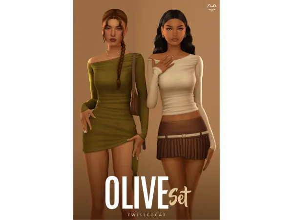 Maxis Match Olive Set by TwistedCat - The Sims 4 Custom Content