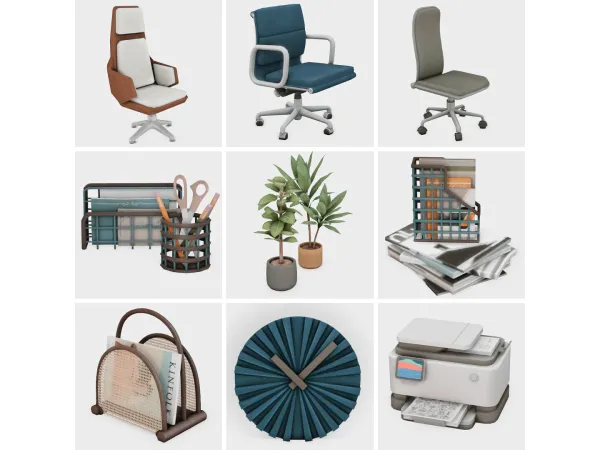 Maxis Match home office part 2 sims 4 finds by boujeesimss - The Sims 4 Custom Content