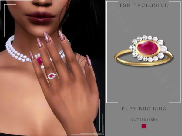 Mix Ruby Duo Ring - The Sims 4 Custom Content