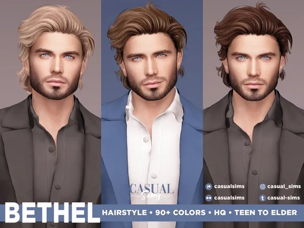 Alpha Bethel Hairstyle [SIMSFINDS] - The Sims 4 Custom Content