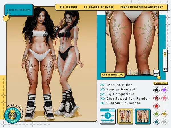 Mix Chandelier Tattoo - The Sims 4 Custom Content