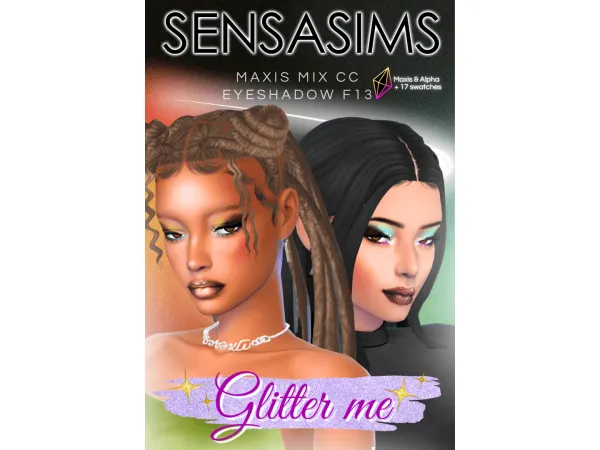 Maxis Match Glitter Me Eyeshadow F13 by SensaSims - The Sims 4 Custom Content