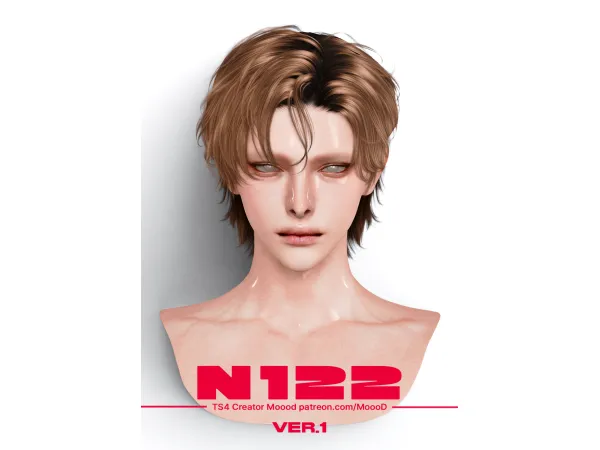 Alpha [SIMS4TS4] MoooD Hair N122 VER1 - The Sims 4 Custom Content