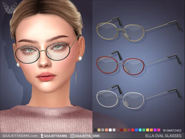 Alpha Ella Oval Glasses - The Sims 4 Custom Content