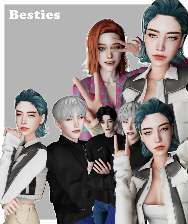Mix Besties Posepack by simmer_creator - The Sims 4 Custom Content