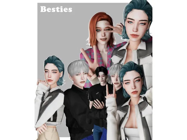 Mix Besties Posepack by simmercreator - The Sims 4 Custom Content