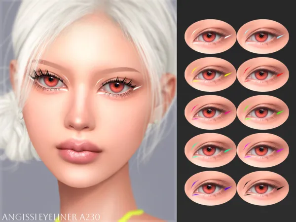 Mix Eyeliner A230 by ANGISSI - The Sims 4 Custom Content
