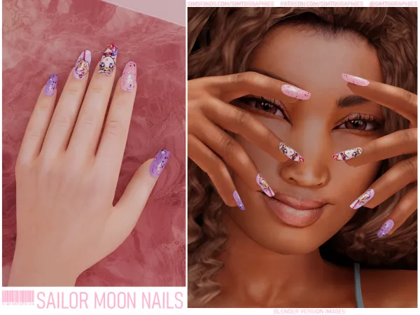 Alpha Sailor Moon Nails - The Sims 4 Custom Content