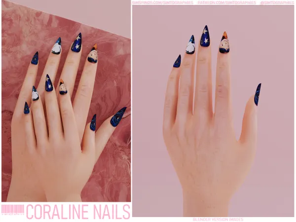 Alpha Coraline Nails - The Sims 4 Custom Content