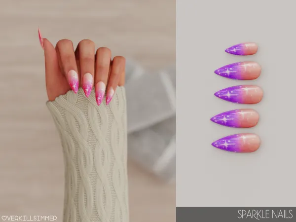 Alpha Sparkle nails - The Sims 4 Custom Content