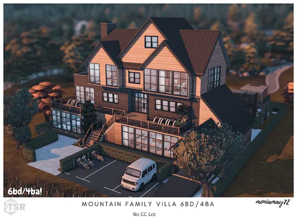 Alpha Mountain Family Villa No Lot - The Sims 4 Custom Content