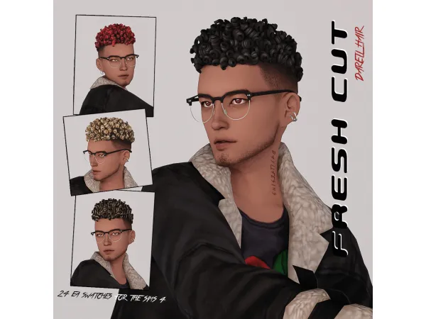 Maxis Match FRESH CUT SET Darell Hair by daylifesims - The Sims 4 Custom Content