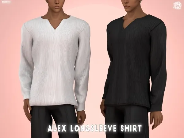 Mix Alex Longsleeve Shirt Old money BRsims - The Sims 4 Custom Content
