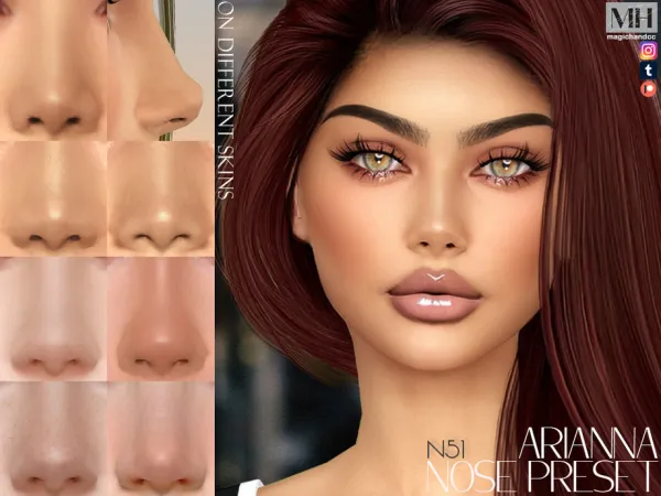 Alpha Arianna Nose Preset N51 - The Sims 4 Custom Content