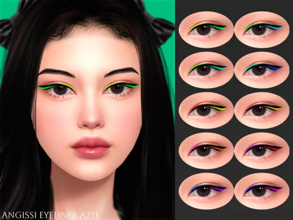 Mix Eyeliner A231 by ANGISSI - The Sims 4 Custom Content