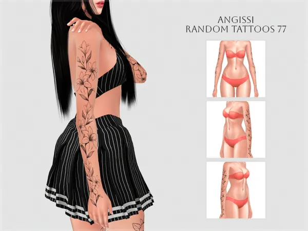 Mix Random tattoos 77 by ANGISSI - The Sims 4 Custom Content