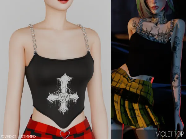 Alpha Violet top - The Sims 4 Custom Content