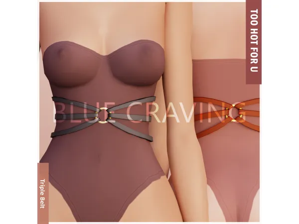 Maxis Match Blue Craving Triple Belt - The Sims 4 Custom Content