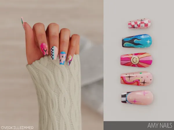 Alpha Amy nails - The Sims 4 Custom Content