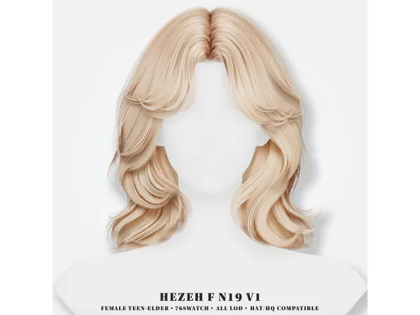 Alpha [Hezeh]FHair_No19 V1 - The Sims 4 Custom Content