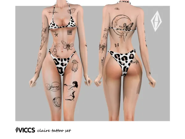 Mix VICCS_CLAIRE TATTOOS (TEEN ELDER) - The Sims 4 Custom Content