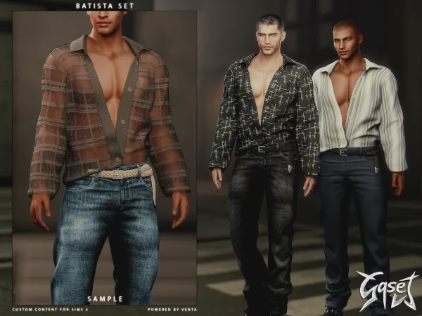 Alpha GASET Batista Shirt (Sample) - The Sims 4 Custom Content